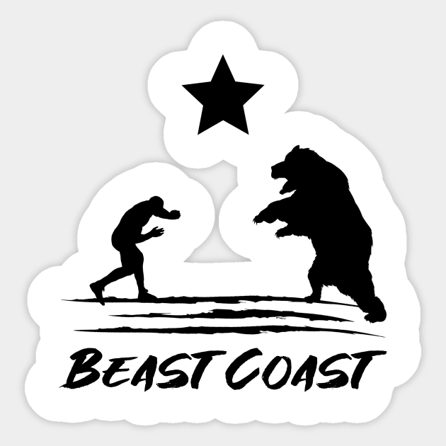 Beast Coast California Republic Bear Sticker by Lerad28